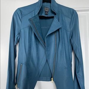 Blue liquid leather jacket brand new never worn before Size XS